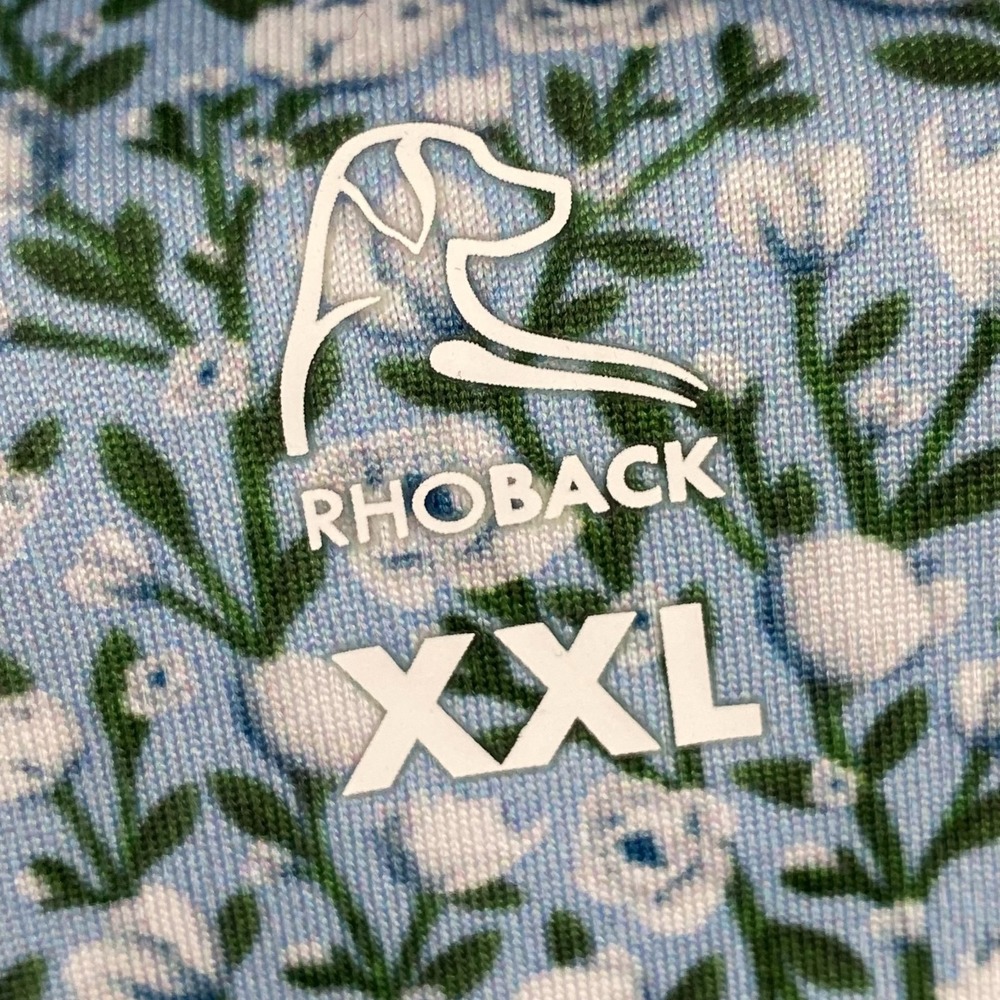 Rhoback Polo Shirt Mens 2XL Spring floral Print Performance Golf Stretch Masters - Picture 15 of 16
